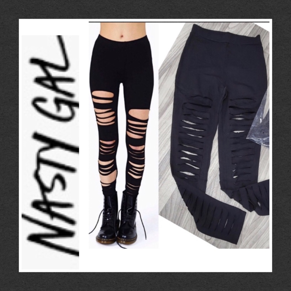 NASTY GAL SHREDDED LEGGINGS